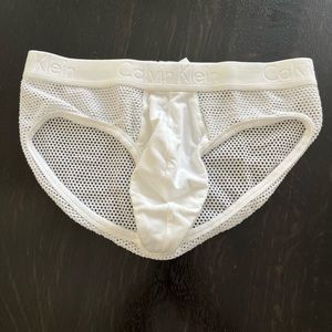 Calvin Klein white mesh briefs
